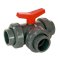 PVC Kulový třícestný ventil 32 mm L