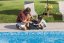 Father and Son with Product by the Pool 01 父子和产品在岸边01